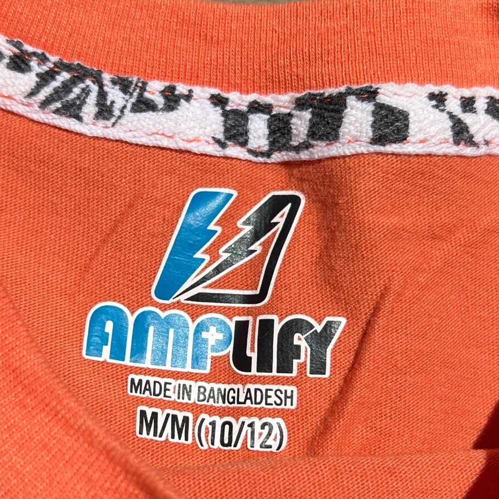 Amplify orange cotton blend tropical graphic print short sleeve casual t-shirt - Picture 4 of 7